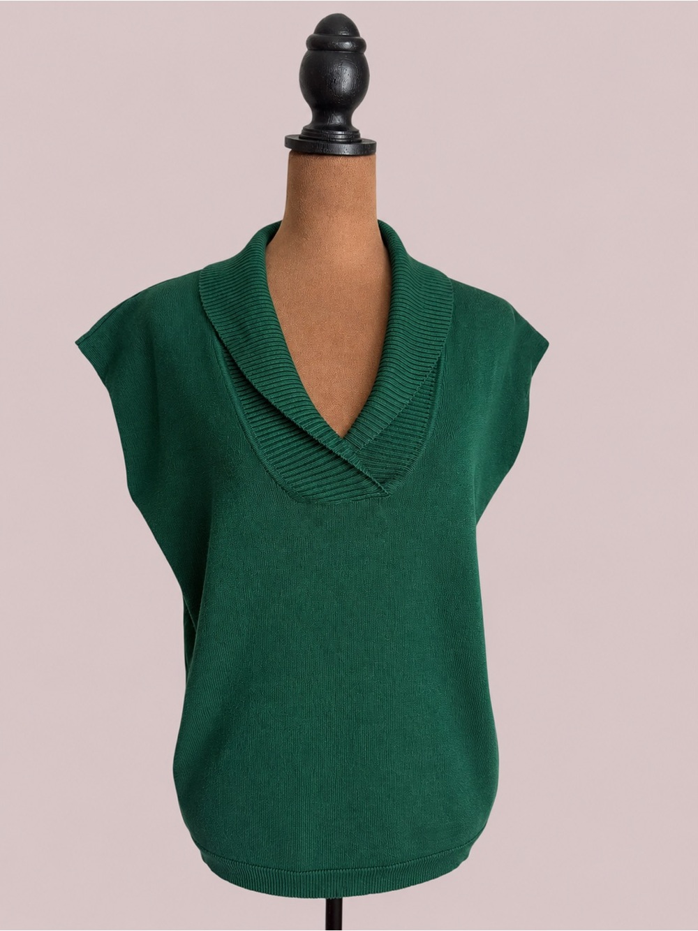 Forest Green V-Neck Knit Sweater Vest
